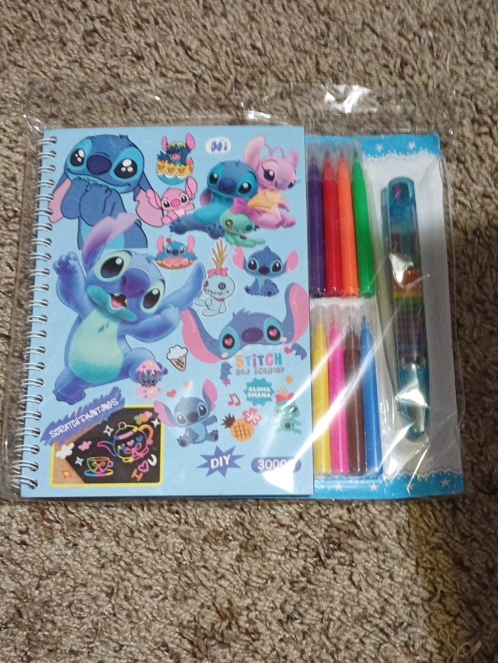 Stitch Themed Kids Sketch & Color Set